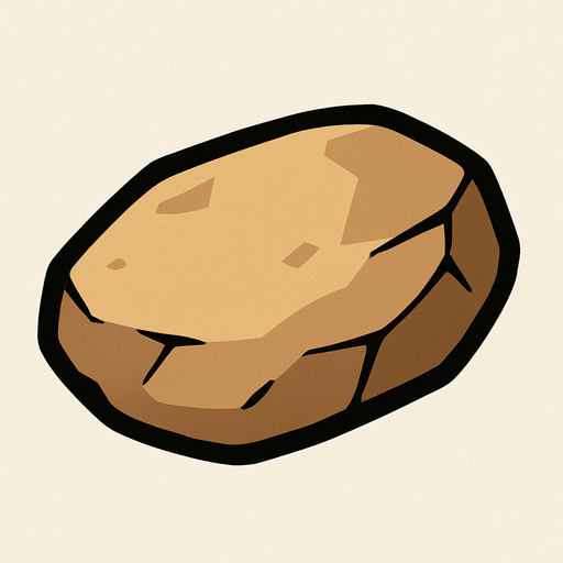 basit fırlatmalık taş.
In-Game asset.  2d.  High contrast.  No shadows