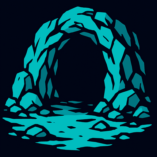 cave.
In-Game asset.  2d.  High contrast.  No shadows