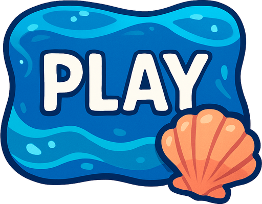 boton de play pero que sea con tematica oceanica y que tenga una cocha al lado.
In-Game asset.  2d.  High contrast.  No shadows