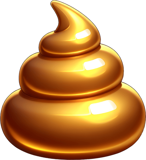 золотая какашка.
Single Game Texture. In-Game asset. 2d. Blank background. High contrast. No shadows.