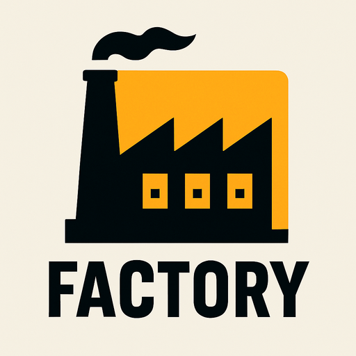 Fabrika logosu.
In-Game asset.  2d.  High contrast.  No shadows