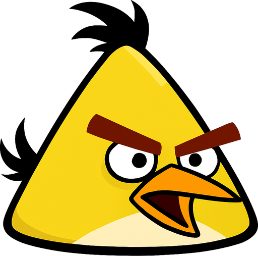 There is a yellow bird named Angry Birds Chuck, do that.
In-Game asset.  2d.  High contrast.  No shadows