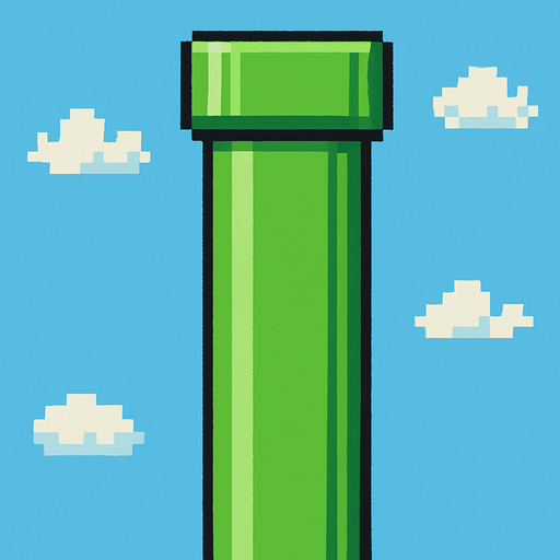 pixel art 2d flappy bird borusu.
In-Game asset.  2d.  High contrast.  No shadows
