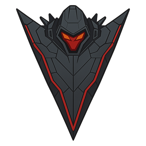 an evil futuristic looking ship. No background. Transparent background. Blank background. No shadows. 2d. In-Game asset. flat