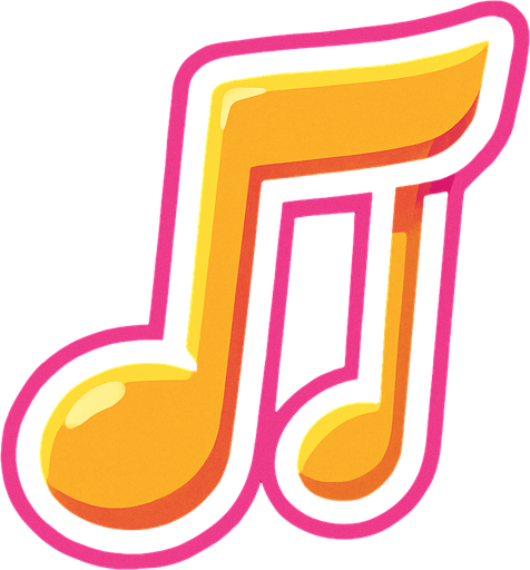 music note.
In-Game asset.  2d.  High contrast.  No shadows