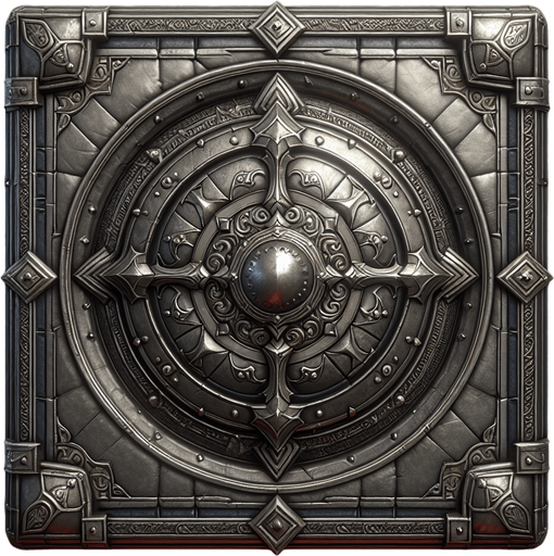 Warcraft 3 art of a shield..
Single Game Texture. In-Game asset. 2d. Blank background. High contrast. No shadows.