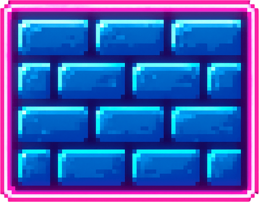 Make pixelart neon wall obstacle.
In-Game asset.  2d.  High contrast.  No shadows