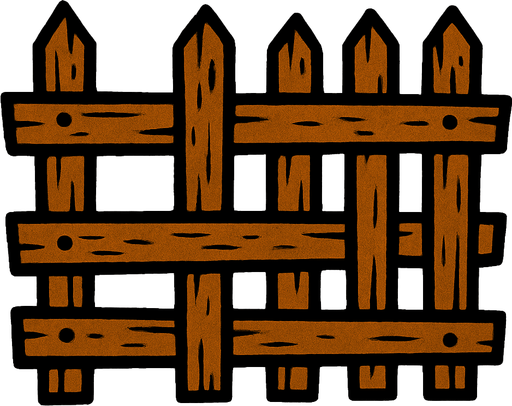 Fark fence.
In-Game asset.  2d.  High contrast.  No shadows