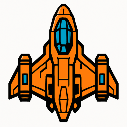 spaceship.
In-Game asset.  2d.  High contrast.  No shadows