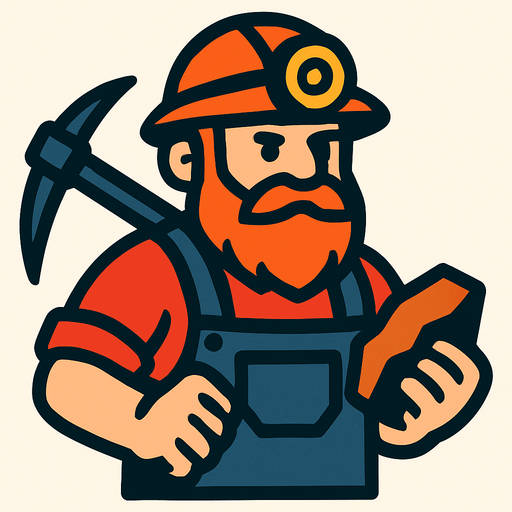 Madenci.
In-Game asset.  2d.  High contrast.  No shadows