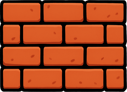 Brick wall.
In-Game asset.  2d.  High contrast.  No shadows