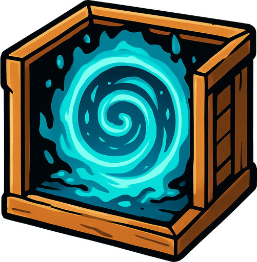mytic portal in box.
In-Game asset.  2d.  High contrast.  No shadows