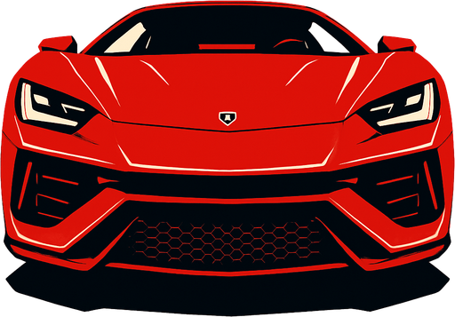 cool luxury sports car bumper view looking up.
In-Game asset.  2d.  High contrast.  No shadows