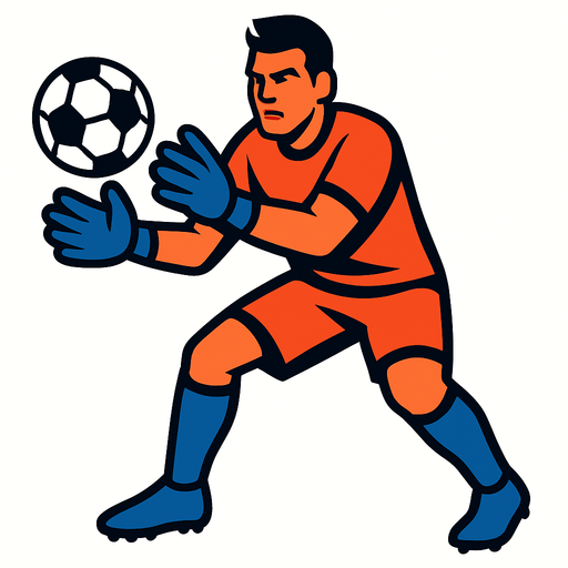 goalkeeper.
In-Game asset.  2d.  High contrast.  No shadows