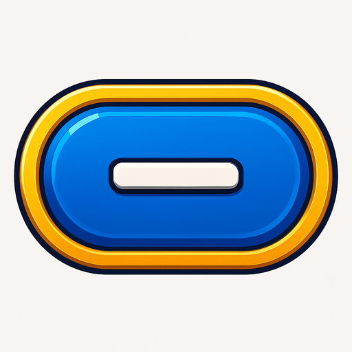 Un boton azul fuerte tipo Casino que diga "-".
In-Game asset.  2d.  High contrast.  No shadows