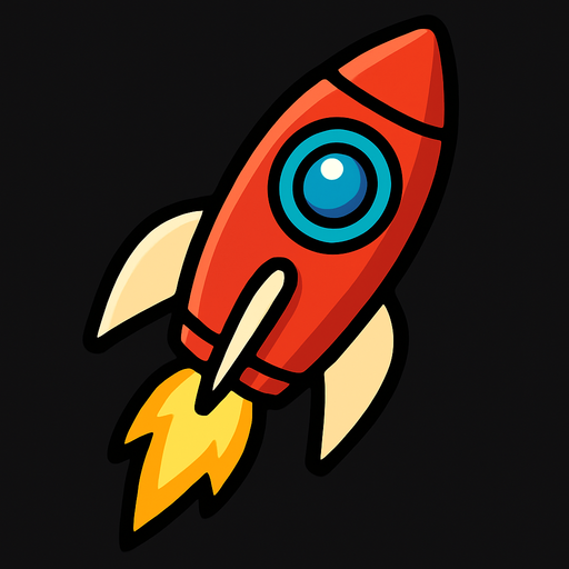 A rocket.
In-Game asset.  2d.  High contrast.  No shadows