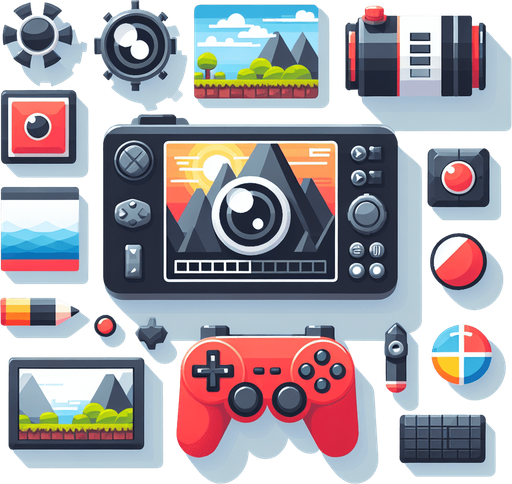 create a cameraView.
Single Game Texture.  In-Game asset.  2d.  Blank background.  High contrast.  No shadows