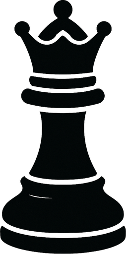 Black Queen Chess.
In-Game asset.  2d.  High contrast.  No shadows