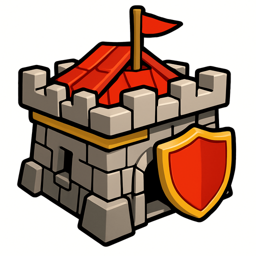 clash of clans klan kalesi.
In-Game asset.  2d.  High contrast.  No shadows