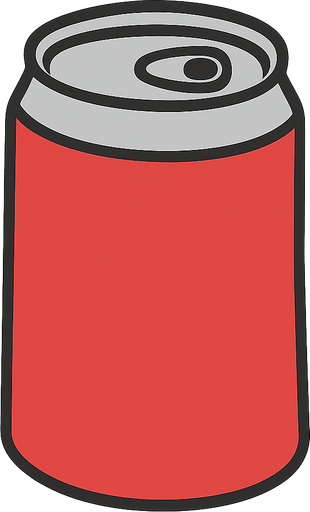 a soda can. No background. Transparent background. Blank background. No shadows. 2d. In-Game asset. flat