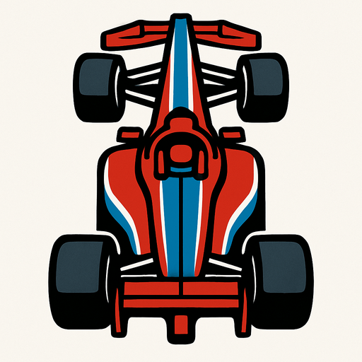 formula 1 arabası üsten çekilmiş.
In-Game asset.  2d.  High contrast.  No shadows