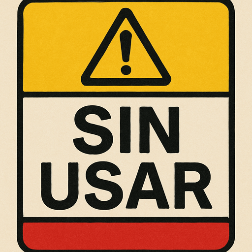 Advertencia que dice: "Sin usar"