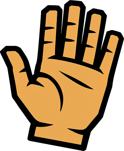 A hand.
In-Game asset.  High contrast.  No shadows. 2 d