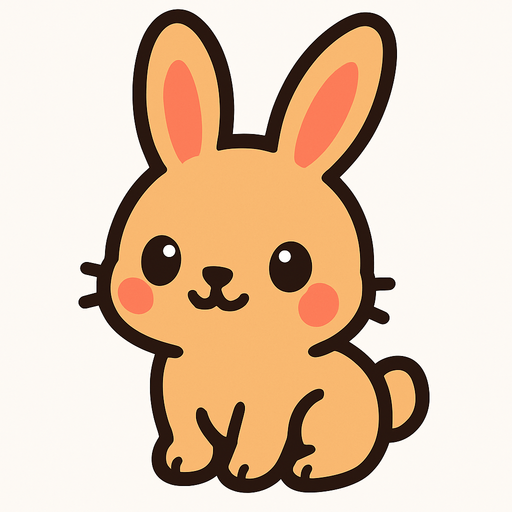 a cute little bunny.
In-Game asset.  2d.  High contrast.  No shadows