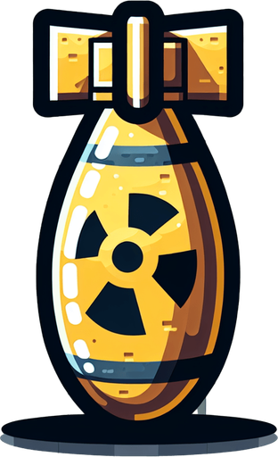 A nuke (no background).
Single Game Texture.  In-Game asset.  2d.  Blank background.  High contrast.  No shadows