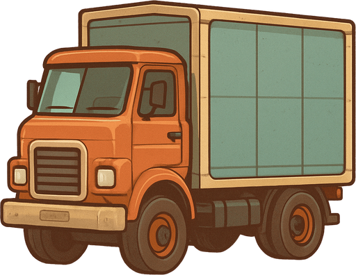 logistical truck.
In-Game asset.  No shadows. retro. retro