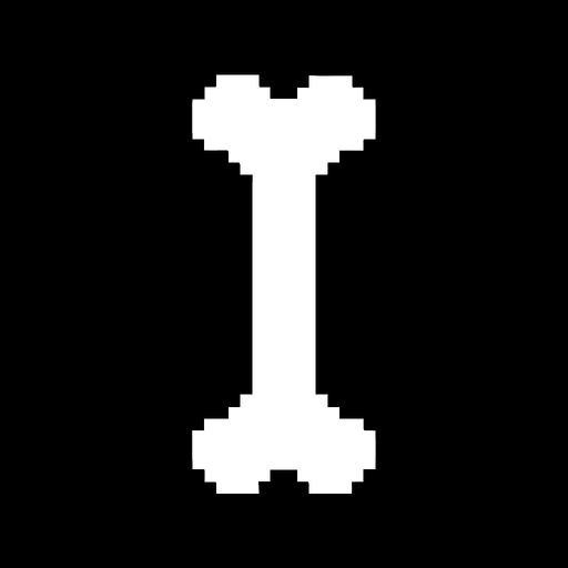 make bones like undartale sans but just one bone.
In-Game asset.  2d.  High contrast.  No shadows