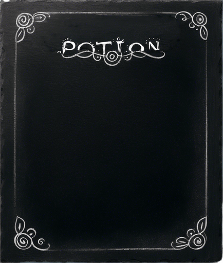 Word "POTION" in chalk