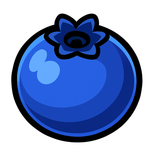 Blueberry.
In-Game asset.  2d.  High contrast.  No shadows