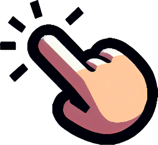 Указательный палец нажимает. Мультяшный.
Single Game Texture. In-Game asset. 2d. Blank background. High contrast. No shadows.