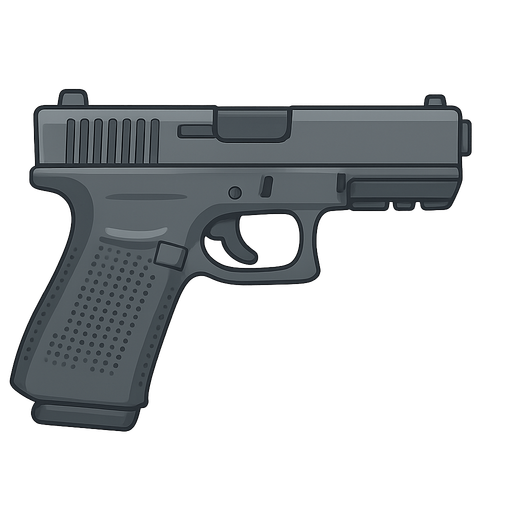 the modern gun. No background. Transparent background. Blank background. No shadows. 2d. In-Game asset. flat