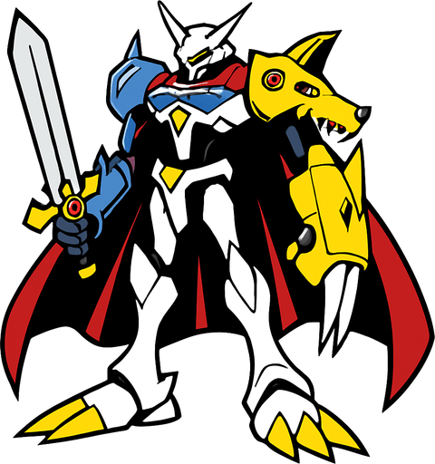 Omegamon.
In-Game asset.  2d.  High contrast.  No shadows