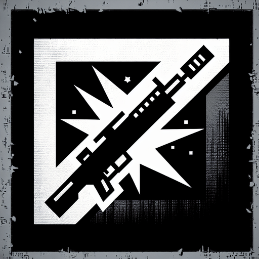 weapon power up icon.
Single Game Texture. In-Game asset. 2d. Blank background. High contrast. No shadows.
