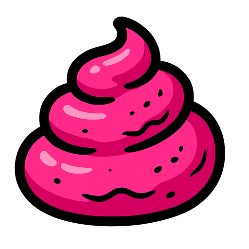 Caca rosada.
In-Game asset.  2d.  High contrast.  No shadows