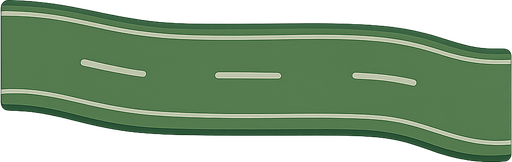 green road. No background. Transparent background. Blank background. No shadows. 2d. In-Game asset. flat
