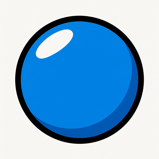 Blue ball.
In-Game asset.  2d.  High contrast.  No shadows