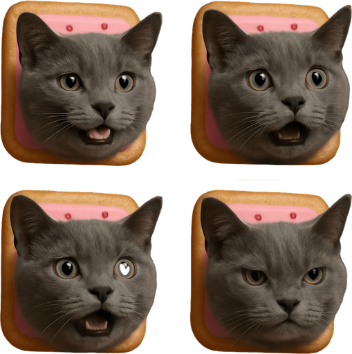 Sprite sheet of head only with different face expressions : smile, surprise, fear, laught, angry...