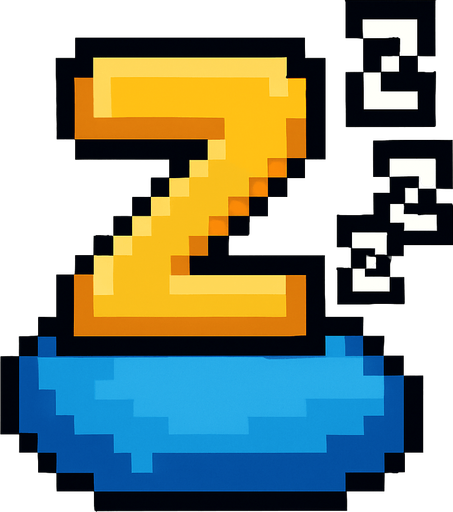 z de sueño pixelar.
In-Game asset.  2d.  High contrast.  No shadows