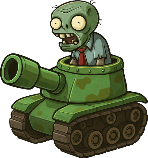 Tank zombie del juego plantas vs zombies.
In-Game asset.  No shadows