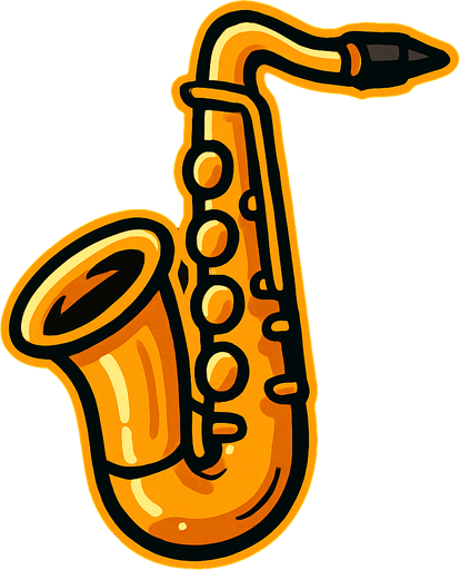 saxophone.
In-Game asset.  2d.  High contrast.  No shadows