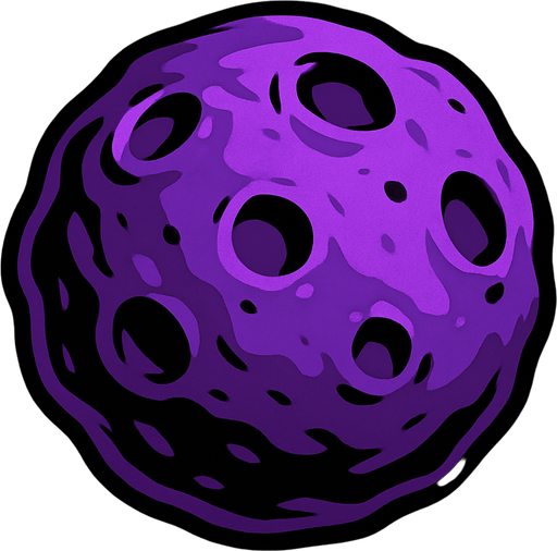 purple meteor ball no flame effect.
In-Game asset.  2d.  High contrast.  No shadows
