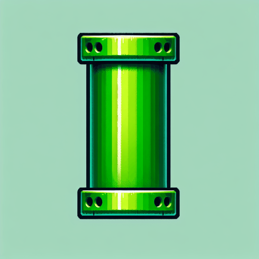 Flappy bird pipe, is green.
Single Game Texture.  In-Game asset.  2d.  Blank background.  High contrast.  No shadows