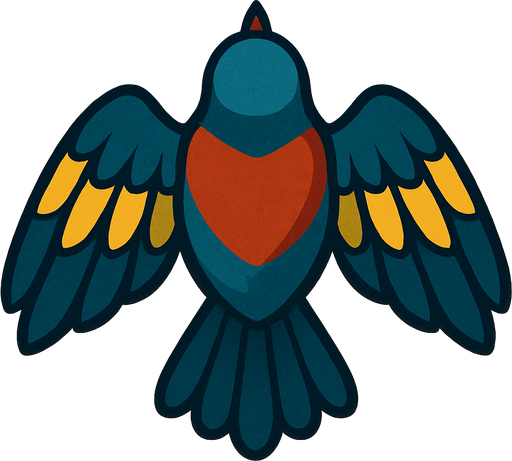 kuş bakışı bird.
In-Game asset.  High contrast.  No shadows