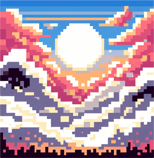 clouds pixelated.
Single Game Texture. In-Game asset. 2d. Blank background. High contrast. No shadows.