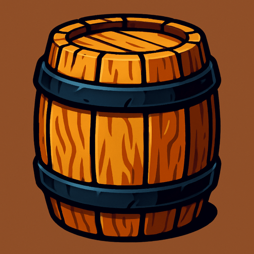 barrel.
In-Game asset.  High contrast.  No shadows
