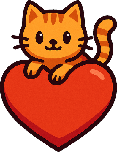 kedinin üzerini çıktığı bit kalp.
In-Game asset.  2d.  High contrast.  No shadows